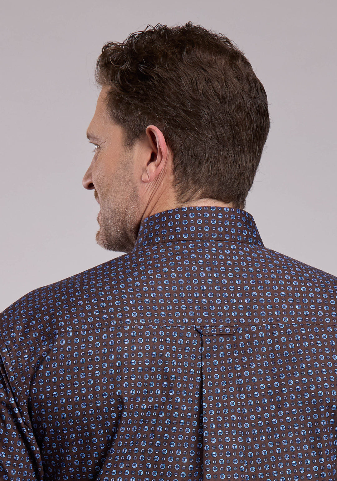 MENS LONG SLEEVE BUTTON WINTER FOULARD WESTERN SHIRT