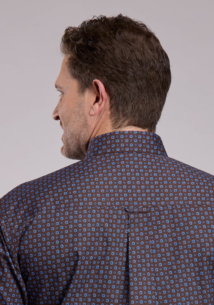 MENS LONG SLEEVE BUTTON WINTER FOULARD WESTERN SHIRT