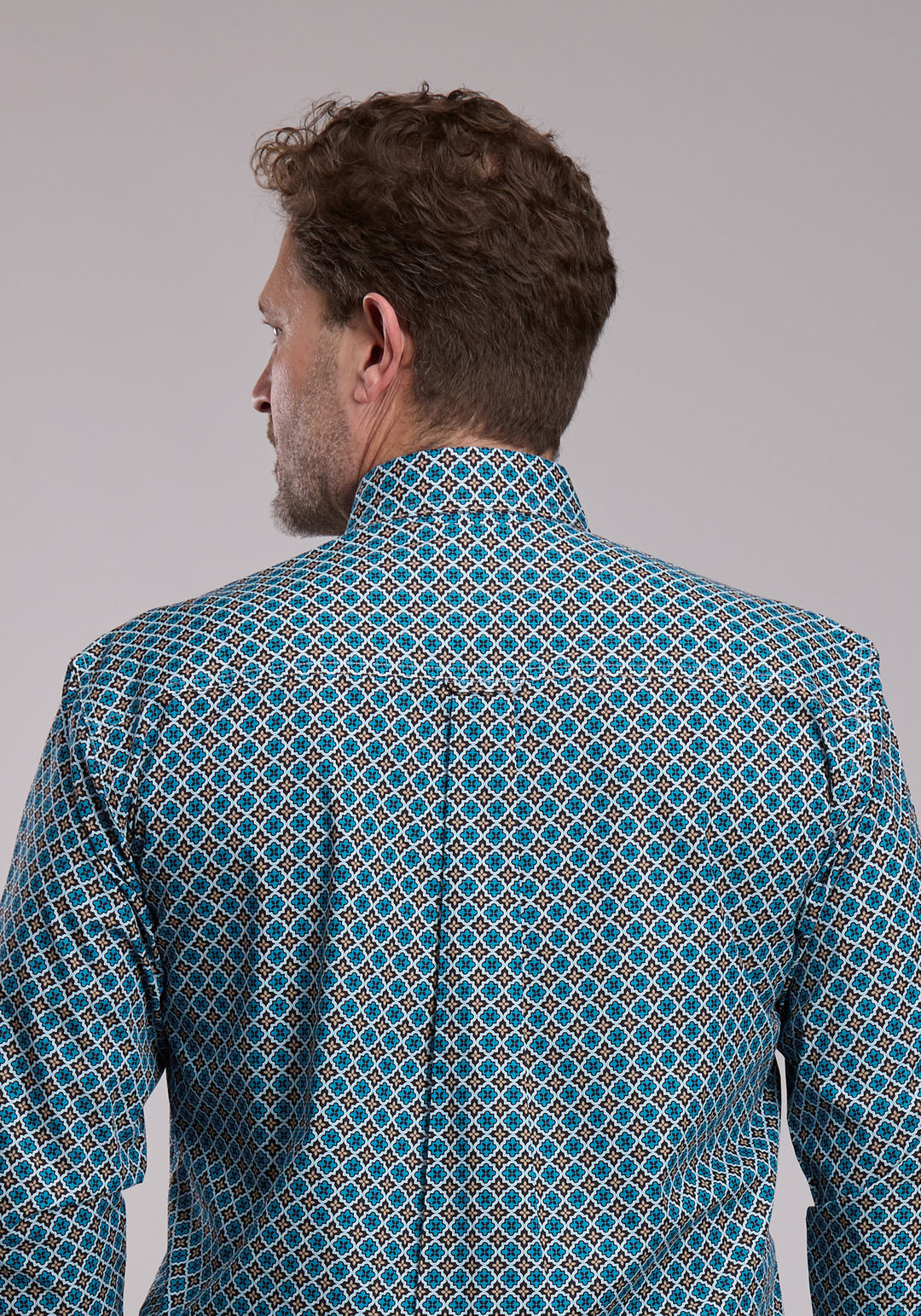 MENS ROPER BRONZE STAR FOULARD WESTERN BUTTON UP SHIRT