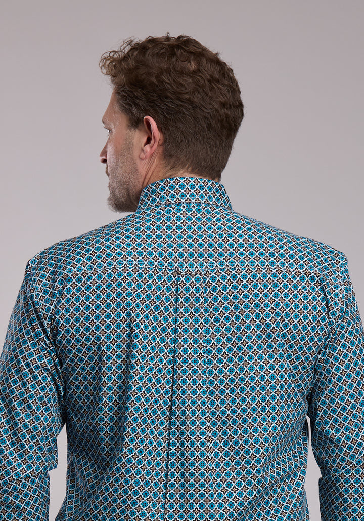 MENS ROPER BRONZE STAR FOULARD WESTERN BUTTON UP SHIRT
