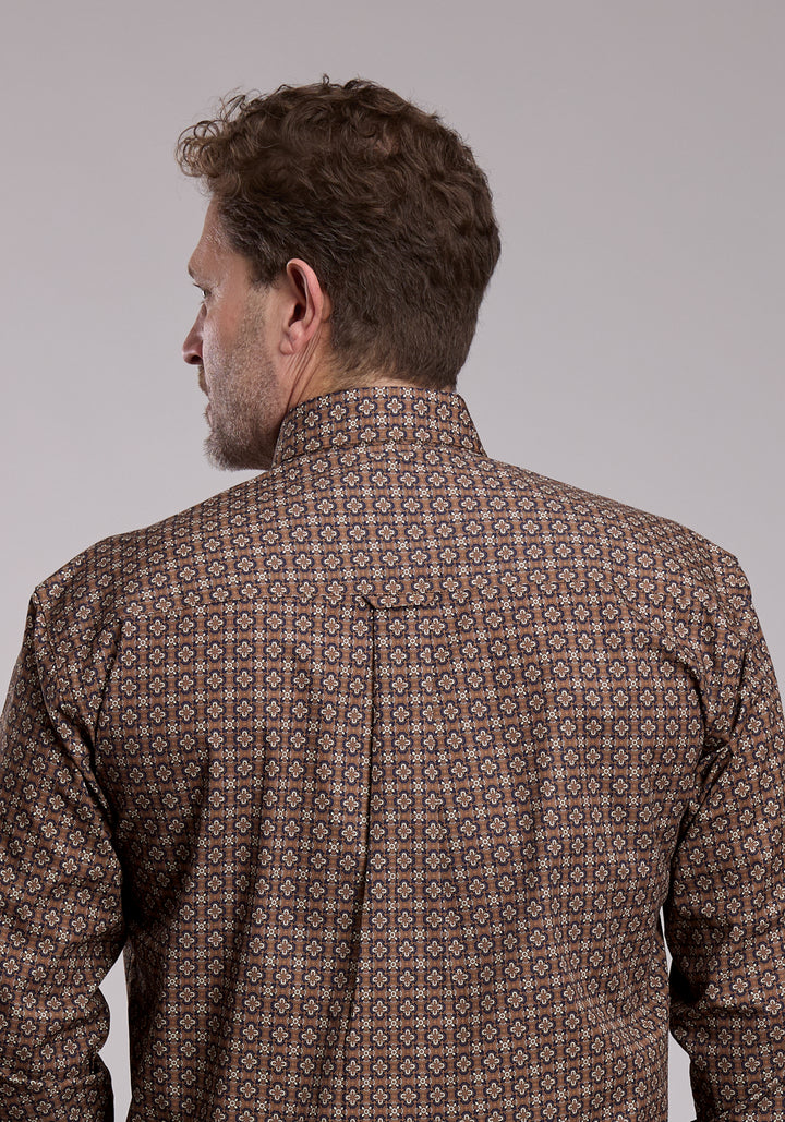 MENS ROPER VINTAGE COPPER FOULARD WESTERN BUTTON UP SHIRT