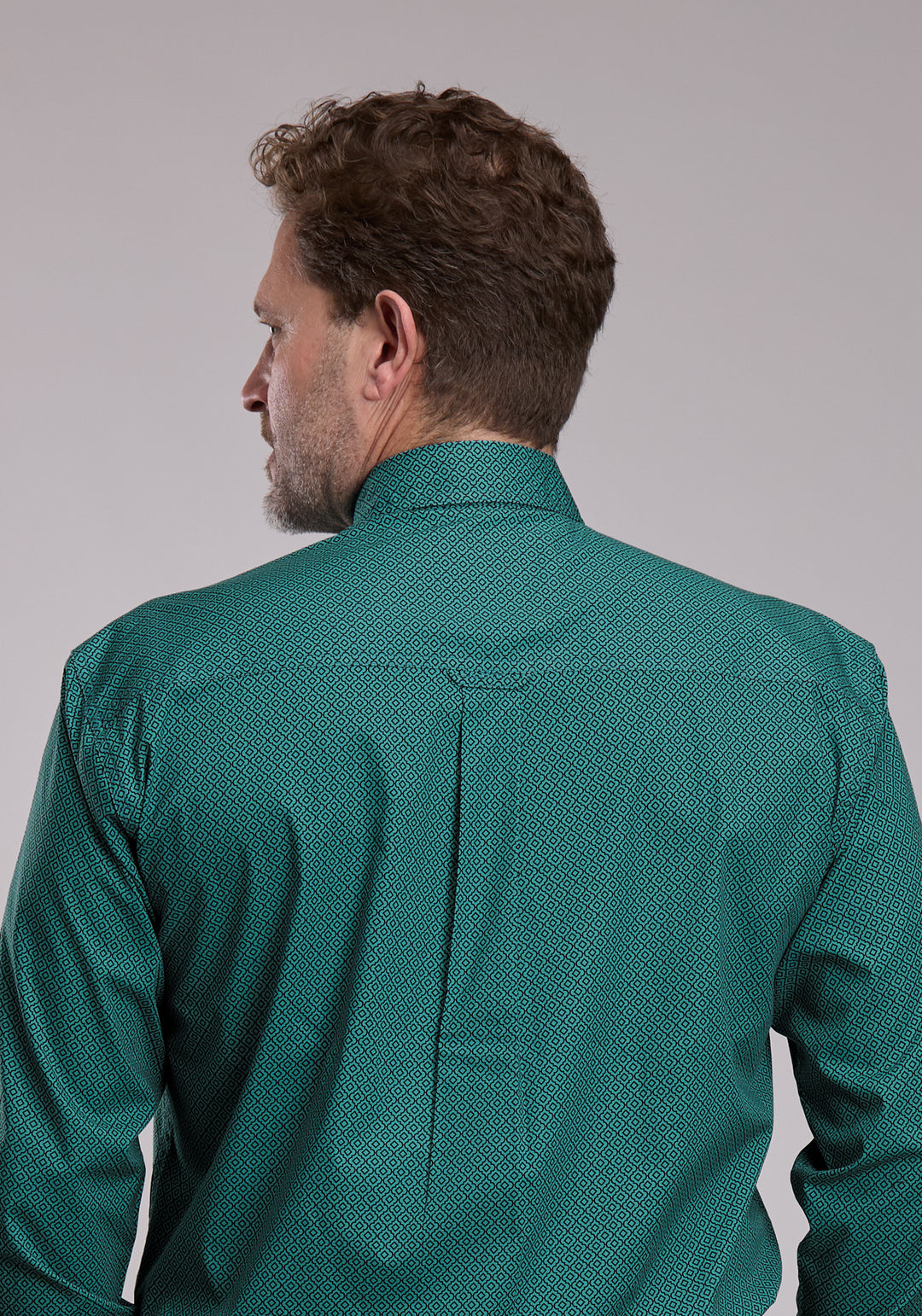 MENS ROPER JADE LATTICE STRETCH WESTERN BUTTON UP SHIRT