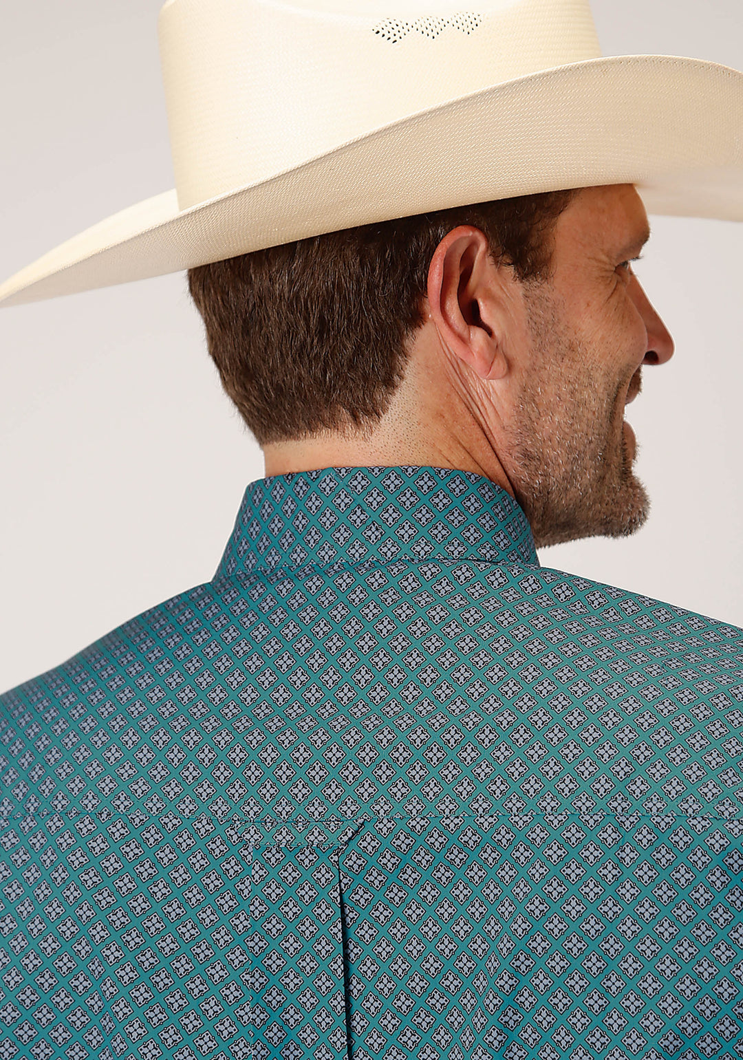 MENS LONG SLEEVE BUTTON CIRCUIT FOULARD WESTERN SHIRT