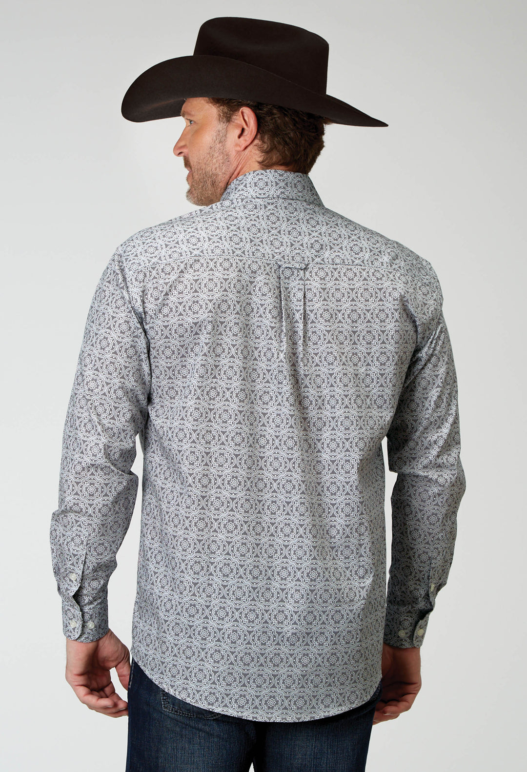 Mens Long Sleeve Button Silver Medallion Western Shirt – Roper Apparel & Footwear Mens Long Sleeve Button Silver Medallion Western Shirt – Roper Apparel & Footwear