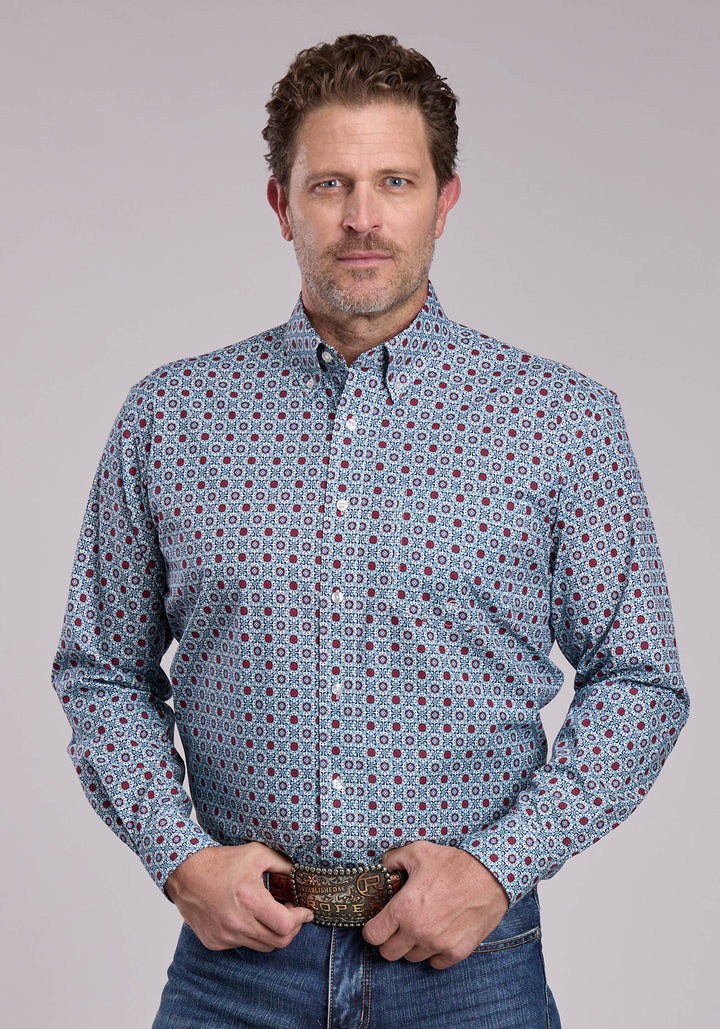MENS ROPER VINTAGE SCROLL FOULARD LONG SLEEVE BUTTON SHIRT