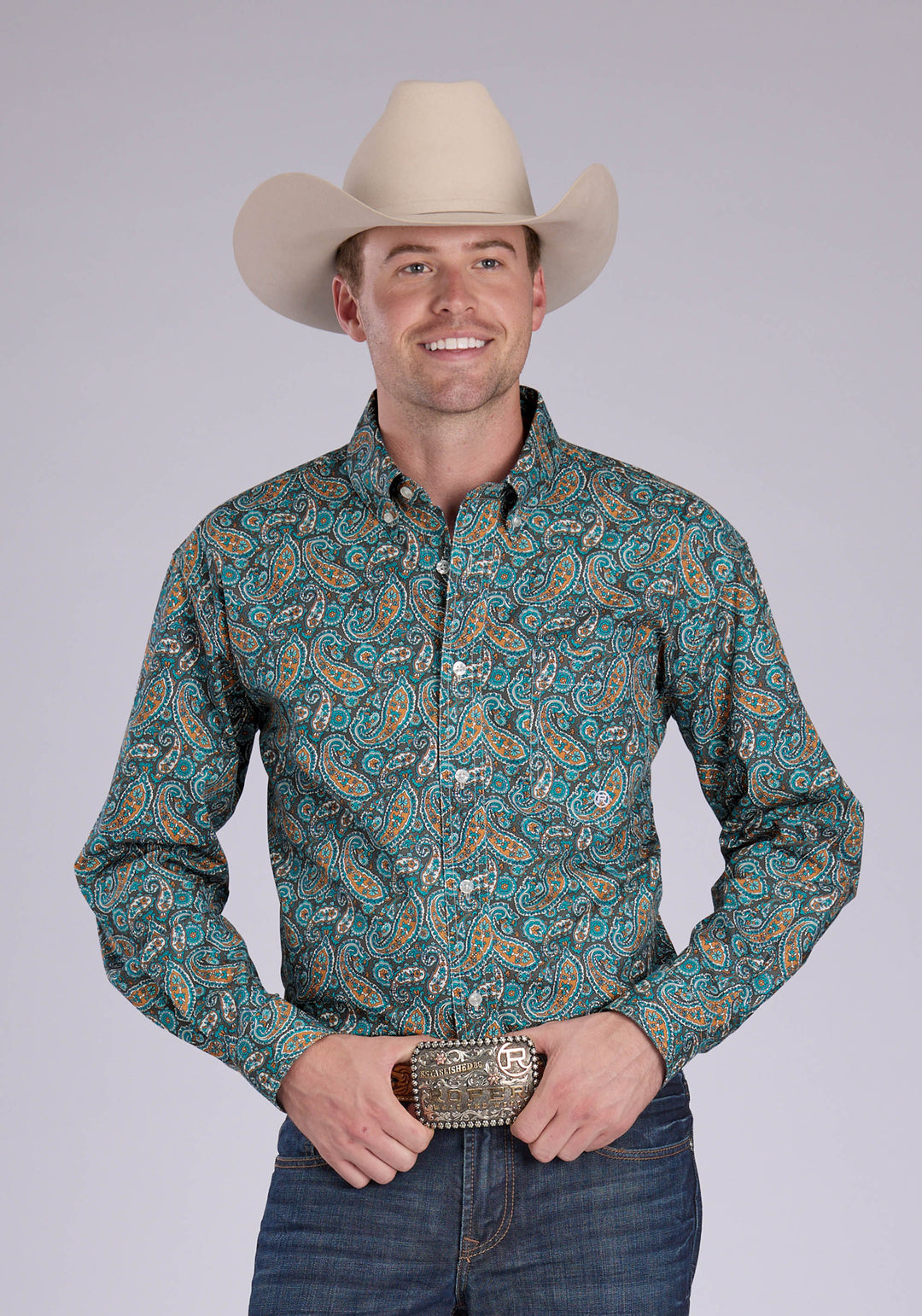 MENS DUSK PAISLEY LONG SLEEVE BUTTON WESTERN SHIRT