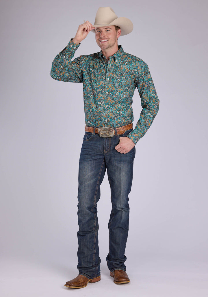 MENS DUSK PAISLEY LONG SLEEVE BUTTON WESTERN SHIRT