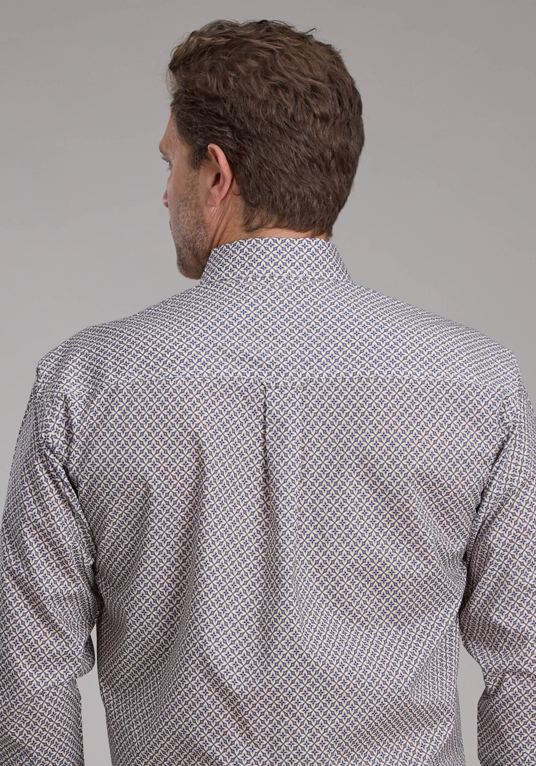 MENS PINWHELL FOULDARD LONG SLEEVE BUTTON WESTERN SHIRT