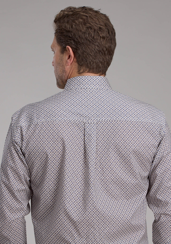 MENS PINWHELL FOULDARD LONG SLEEVE BUTTON WESTERN SHIRT