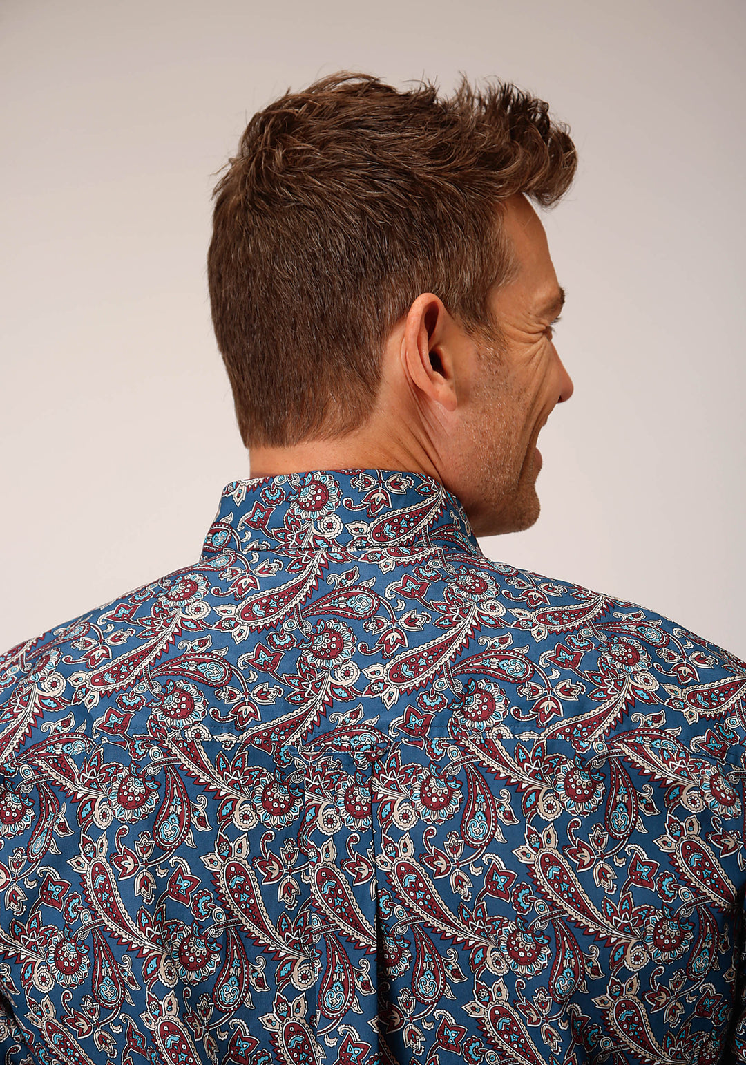 MENS LONG SLEEVE BUTTON INDEPENDENCE FOULARD WESTERN SHIRT