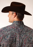 MENS LONG SLEEVE BUTTON OLD TIME PAISLEY WESTERN SHIRT