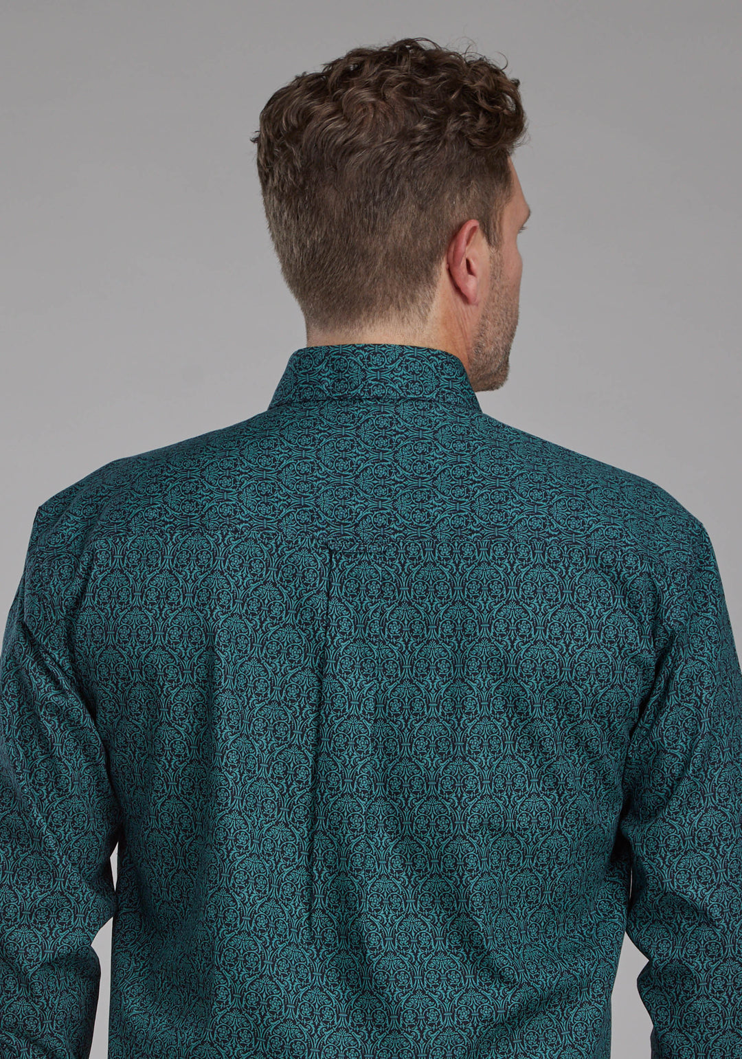MENS VINTAGE PAISLEY LONG SLEEVE BUTTON WESTERN SHIRT