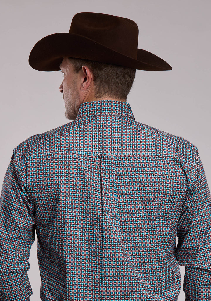 MENS ROPER SMALL STAR FOULARD WESTERN BUTTON UP SHIRT