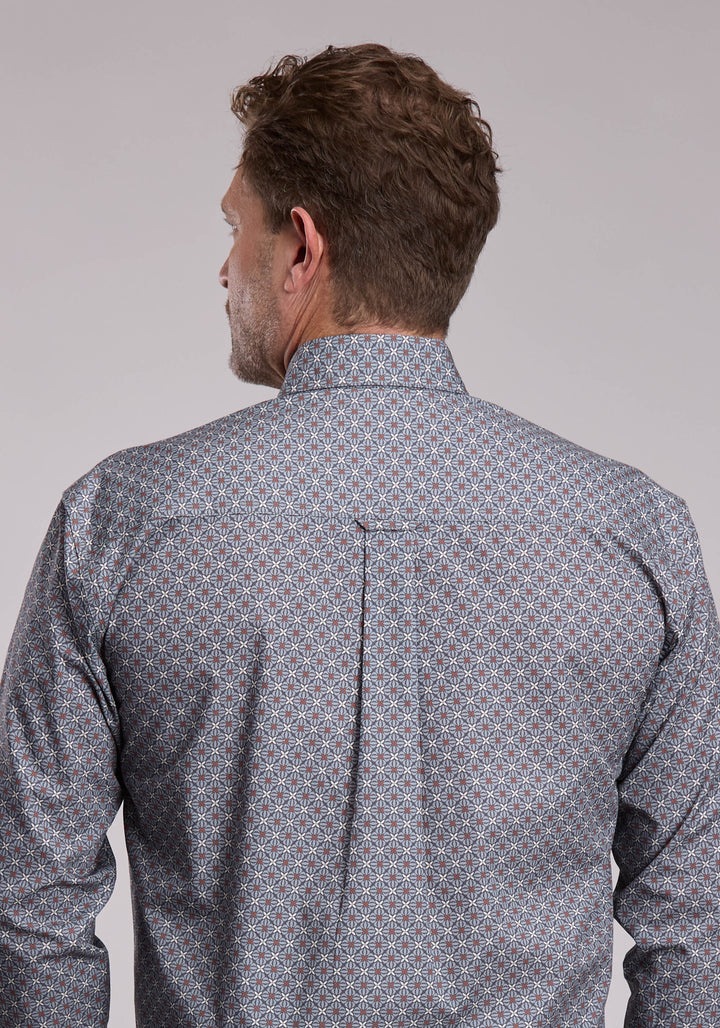 MENS ROPER SMOKE MEDALLION WESTERN BUTTON UP SHIRT