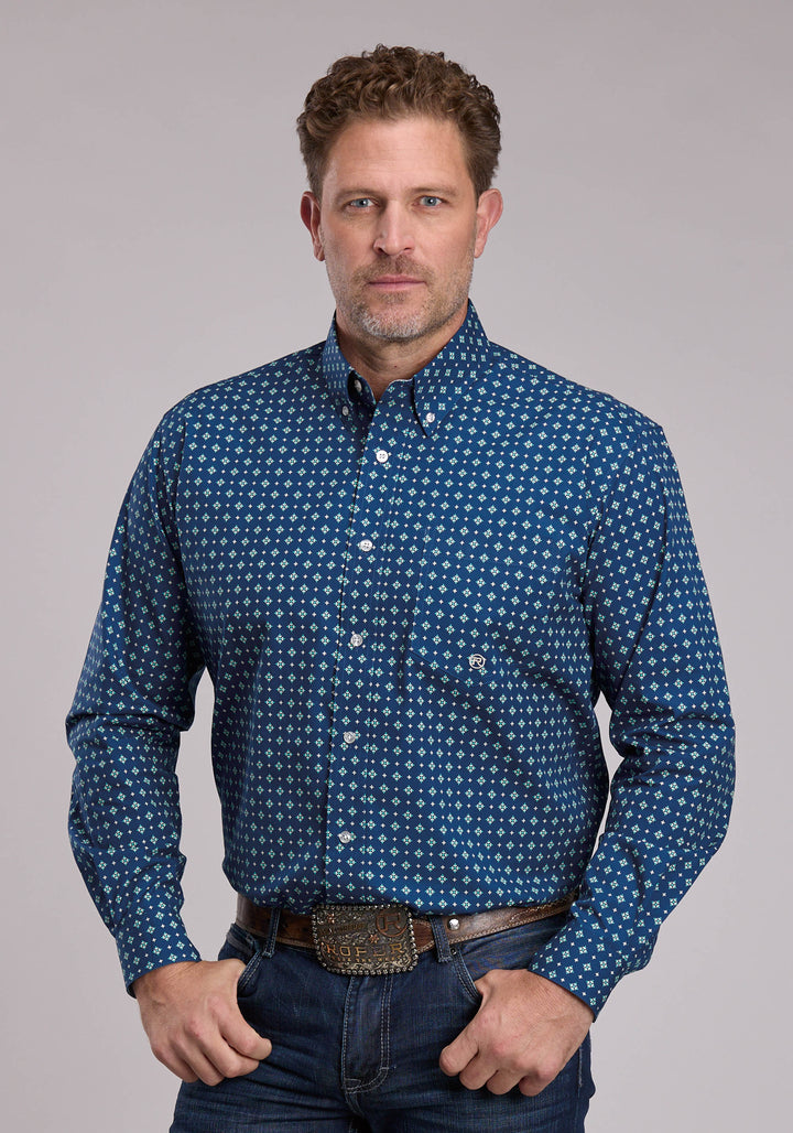 MENS ROPER NIGHT SKY FOULARD WESTERN BUTTON UP SHIRT