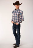 MENS LONG SLEEVE BUTTON VINTAGE PLAID WESTERN SHIRT