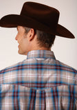 MENS LONG SLEEVE BUTTON VINTAGE PLAID WESTERN SHIRT