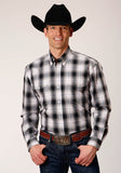 MENS LONG SLEEVE BUTTON BLACK HILLS PLAID WESTERN SHIRT