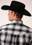 MENS LONG SLEEVE BUTTON BLACK HILLS PLAID WESTERN SHIRT