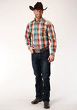 MENS LONG SLEEVE BUTTON CANYON PLAID WESTERN SHIRT