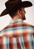 MENS LONG SLEEVE BUTTON CANYON PLAID WESTERN SHIRT