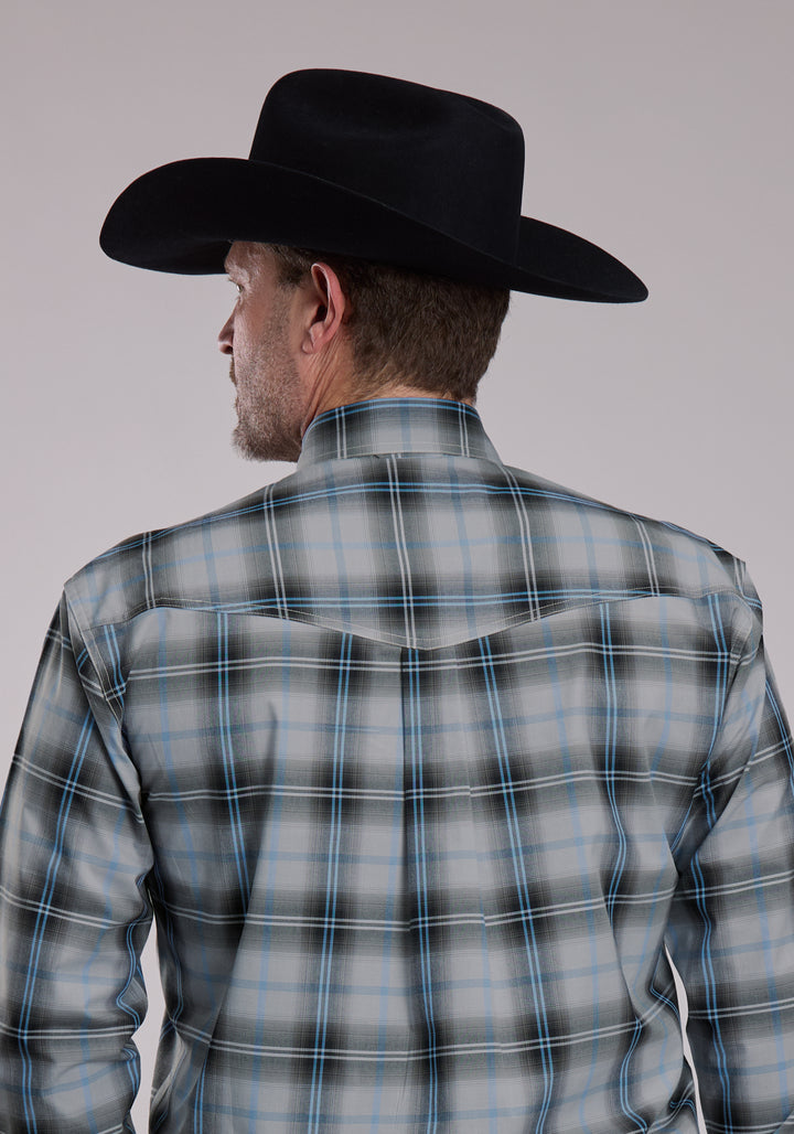 MENS ROPER STERLING RANCH PLAID WESTERN BUTTON UP SHIRT