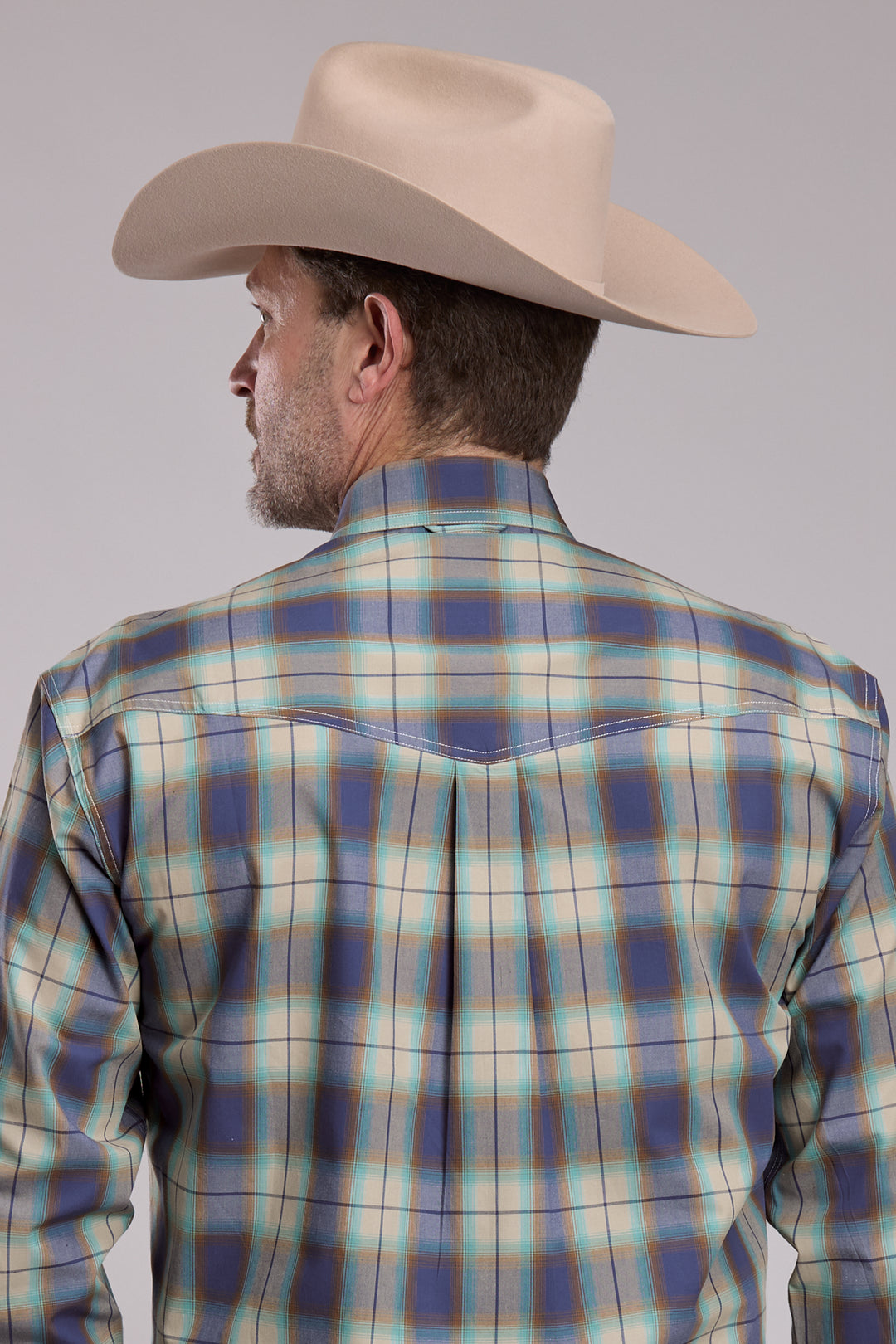 MENS ROPER CEDAR RIDGE PLAID WESTERN BUTTON UP SHIRT