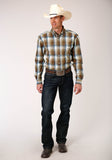 MENS LONG SLEEVE BUTTON COUNTRY ROAD OMBRE WESTERN SHIRT