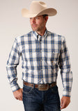 MENS LONG SLEEVE BUTTON DENIM OMBRE WESTERN SHIRT