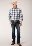 MENS LONG SLEEVE BUTTON DENIM OMBRE WESTERN SHIRT