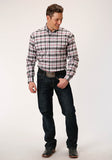 MENS LONG SLEEVE BUTTON CLASSIC OMBRE STRETCH POPLIN WESTERN SHIRT