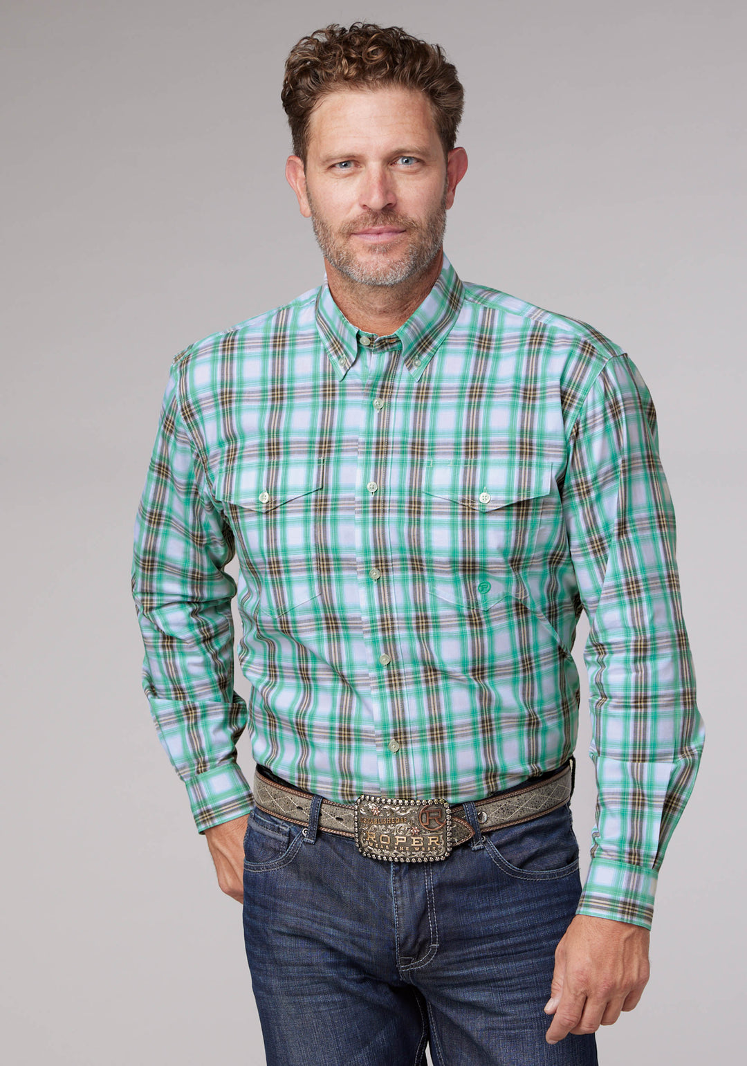 MENS COLD SPRINGS PLAID LONG SLEEVE BUTTON WESTERN SHIRT