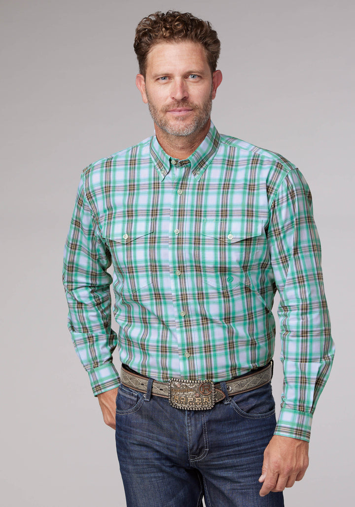 MENS COLD SPRINGS PLAID LONG SLEEVE BUTTON WESTERN SHIRT