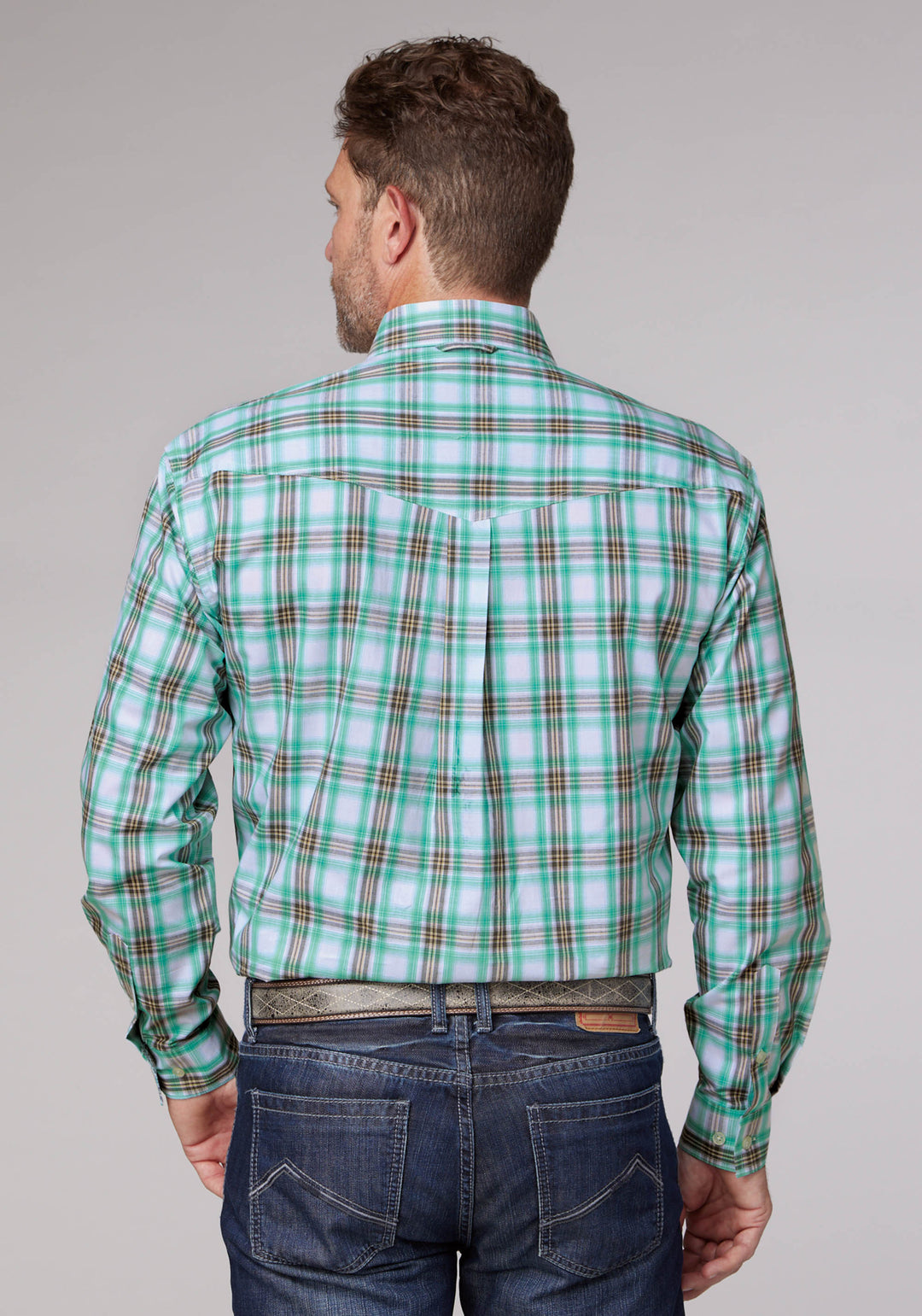 MENS COLD SPRINGS PLAID LONG SLEEVE BUTTON WESTERN SHIRT