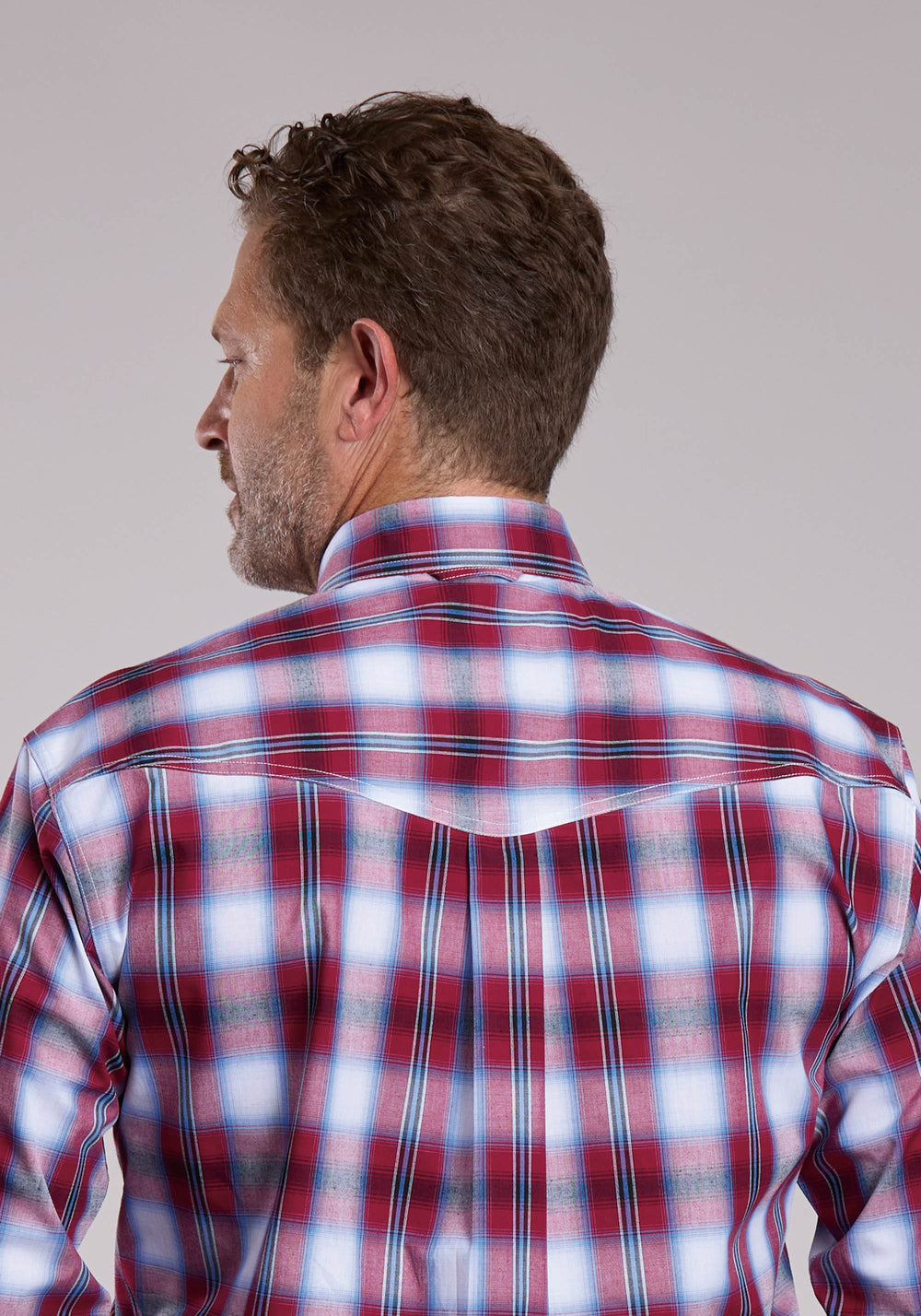MENS ROPER BALL PARK PLAID LONG SLEEVE BUTTON SHIRT