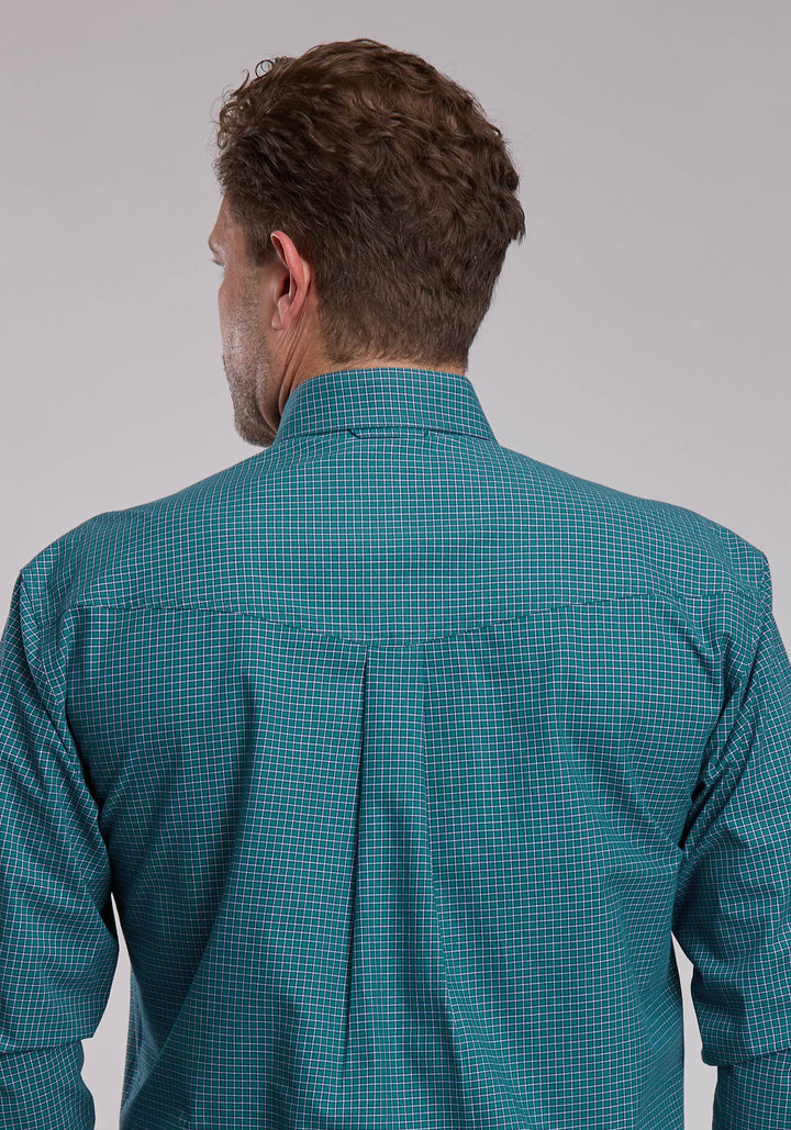 MENS ROPER STRETCH CHECK WESTERN BUTTON UP SHIRT