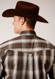 MENS LONG SLEEVE BUTTON PINEWOOD PLAID WESTERN SHIRT