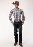 MENS LONG SLEEVE BUTTON VINTAGE PLAID WESTERN SHIRT