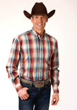 MENS LONG SLEEVE BUTTON CANYON PLAID WESTERN SHIRT