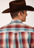 MENS LONG SLEEVE BUTTON CANYON PLAID WESTERN SHIRT