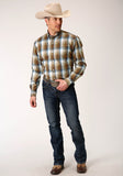 MENS LONG SLEEVE BUTTON COUNTRY ROAD OMBRE WESTERN SHIRT