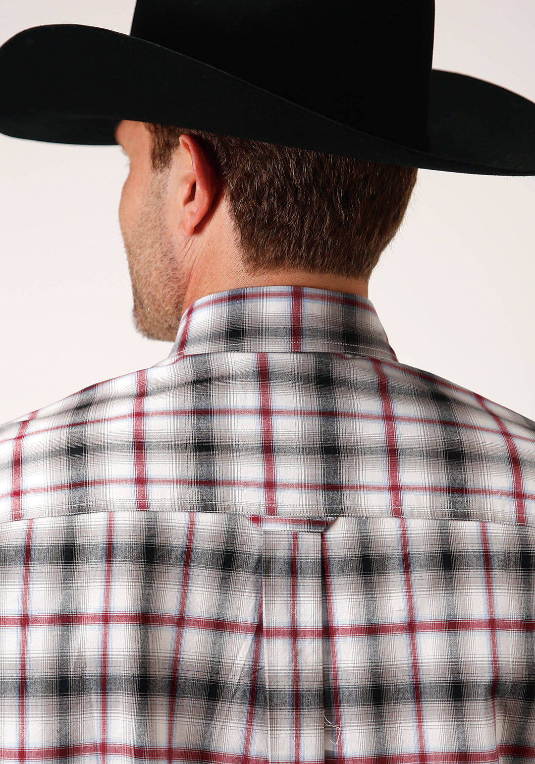 MENS LONG SLEEVE BUTTON CLASSIC OMBRE STRETCH POPLIN WESTERN SHIRT