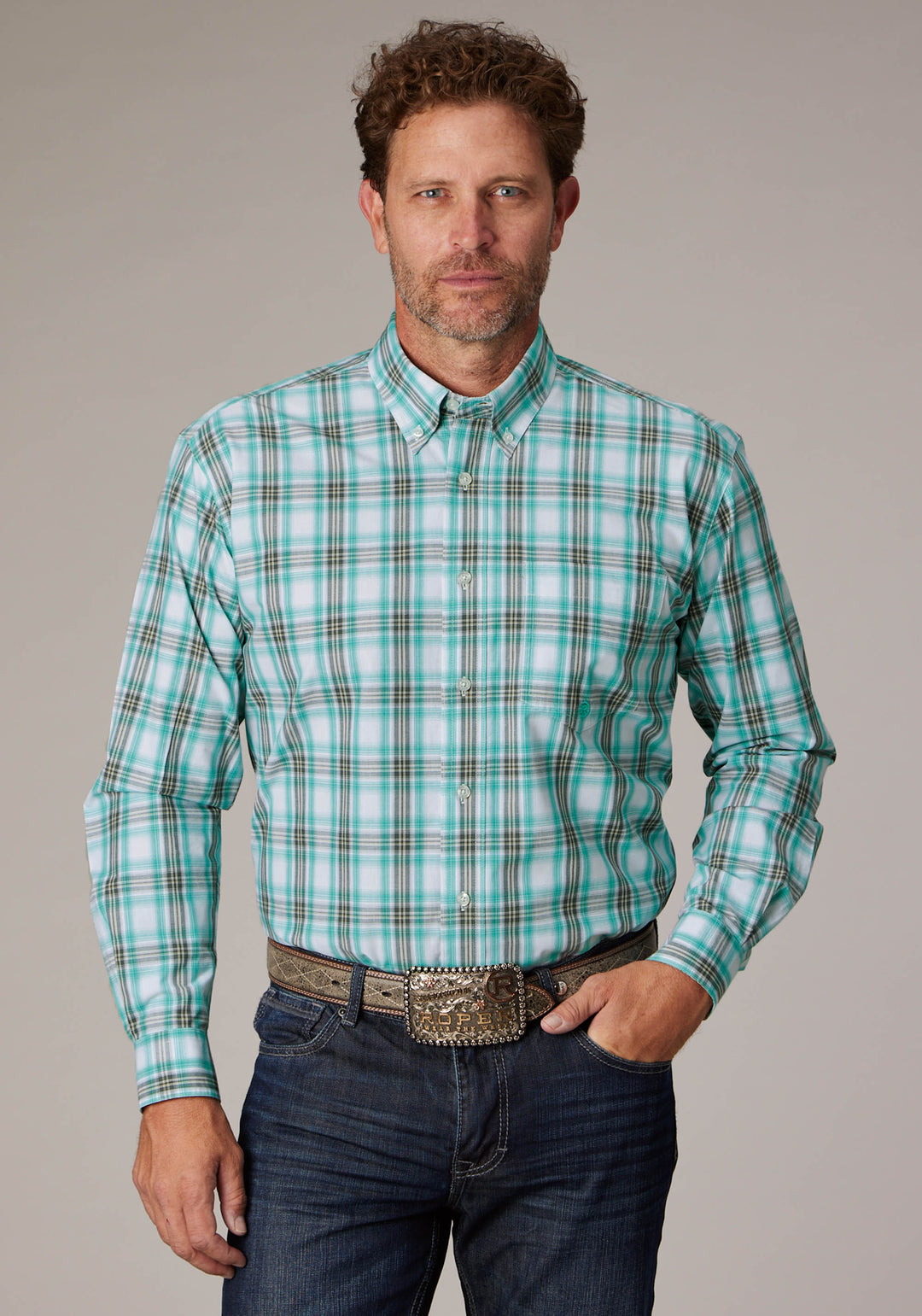 MENS COLD SPRINGS PLAID LONG SLEEVE BUTTON WESTERN SHIRT