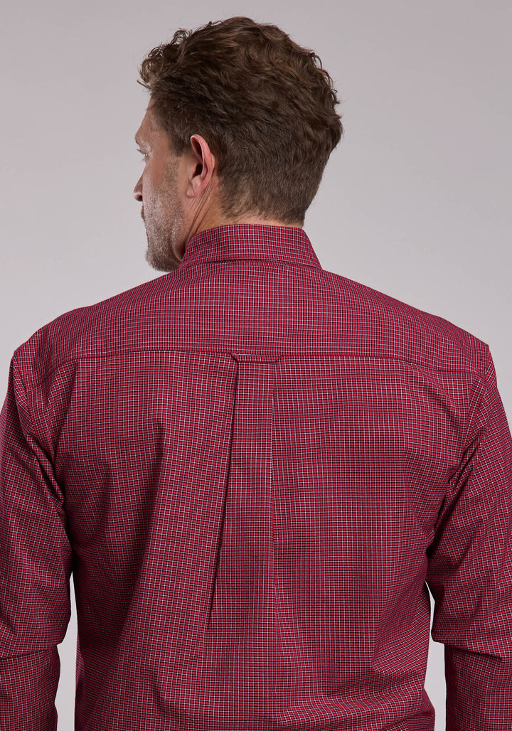 MENS ROPER STRETCH CHECK WESTERN BUTTON UP SHIRT
