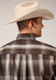 MENS LONG SLEEVE BUTTON PINEWOOD PLAID WESTERN SHIRT