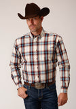 MENS LONG SLEEVE BUTTON RED CANYON PLAID WESTERN SHIRT