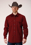 MENS LONG SLEEVE SNAP BRUSH TWILL RUST WESTERN SHIRT