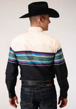 MENS LONG SLEEVE SNAP GREENLINE SERAPE BORDER WESTERN SHIRT