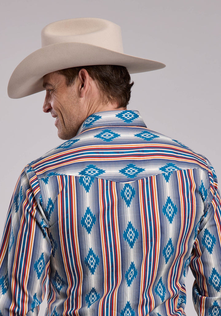 MENS ROPER OMBRE STRIPE LONG SLEEVE SNAP SHIRT