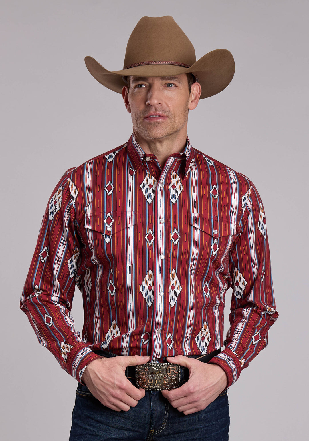 MENS ROPER VINTAGE STRIPE WESTERN SNAP SHIRT